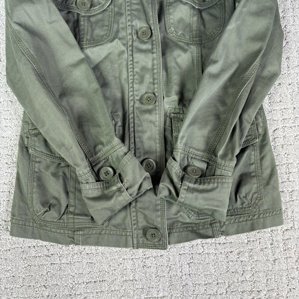 Fox Racing Jacket Military Style Zip & Button Army Green Logo Women's Size Small - Picture 5 of 12